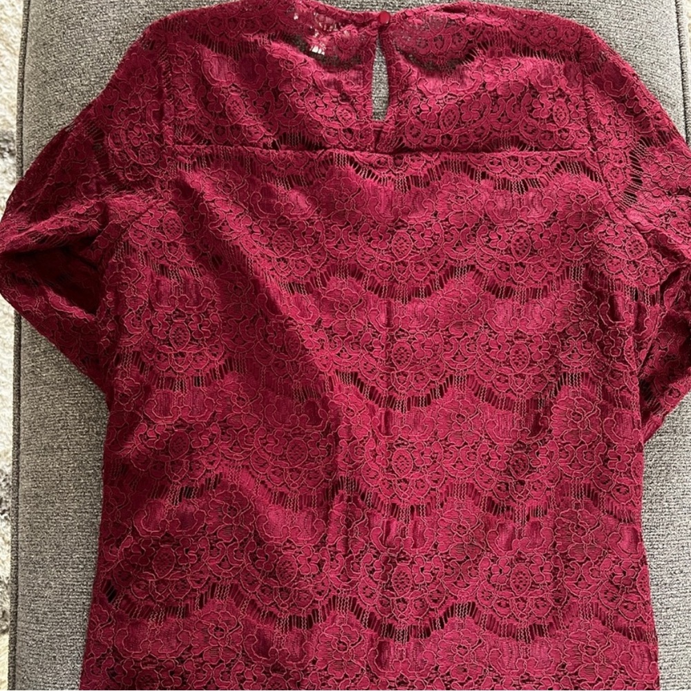 3 Item Bundle- Burgundy and black lace and floral tops - Picture 10 of 11